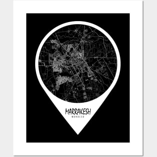 Marrakesh, Morocco City Map - Travel Pin Posters and Art